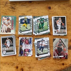 Assorted Football, Basketball, Baseball and 1 Soccer Trading Cards- Approx. 65